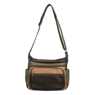 Trendy dámská koženková crossbody kabelka Fina, army-zelená