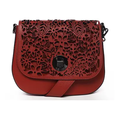 Velice módní crossbody z kůže Gladis, červená