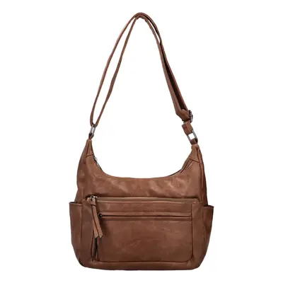 Stylová dámská koženková crossbody kabelka Ansellma, khaki