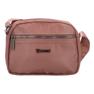 Trendy dámská koženková crossbody kabelka Dolffy new, starorůžová