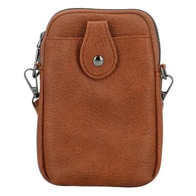 Trendy dámská koženková crossbody kapsa Asirys, hnědá