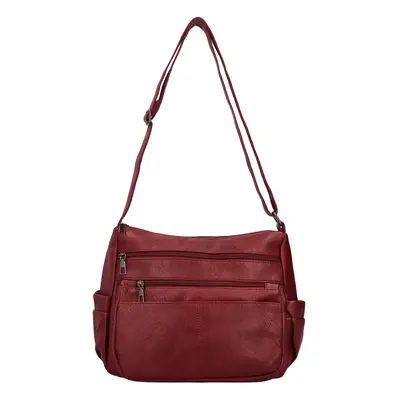 Trendy dámská koženková crossbody kabelka Fiamma, vínová