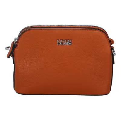 Pevná malá dámská koženková crossbody Rompo, hnědá