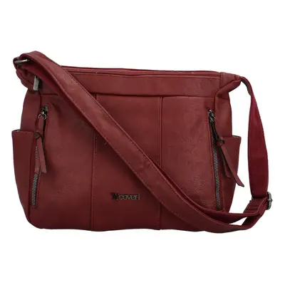 Trendy dámská koženková crossbody kabelka Coveri Patrycja, vínová