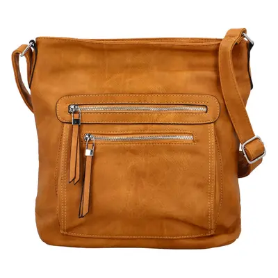 Stylová dámská koženková crossbody kabelka Harwen, oranžová