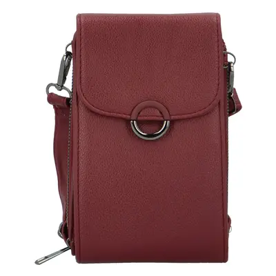 Stylová dámská koženková crossbody kapsa Gabrisa, vínová