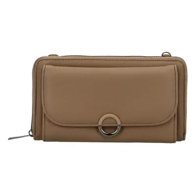 Trendy dámská koženková crossbody/peněženka Lukrecius, camel