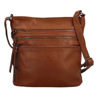 Stylová dámská koženková crossbody kabelka Lirid, hnědá