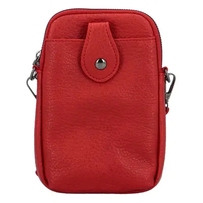 Trendy dámská koženková crossbody kapsa Asirys, červená