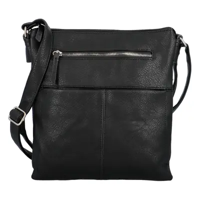 Trendy dámská koženková crossbody kabelka Rosalia, černá