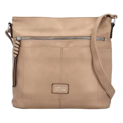 Trendy dámská koženková crossbody kabelka Westa, taupe