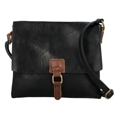 Stylová dámská koženková crossbody kabelka Meda, černá