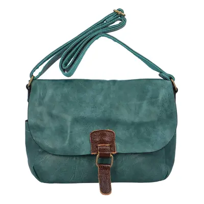 Výrazná dámská koženková crossbody Santara, zelenomodrá