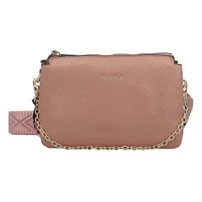 Stylová dámská koženková crossbody kabelka Ebbas, starorůžová