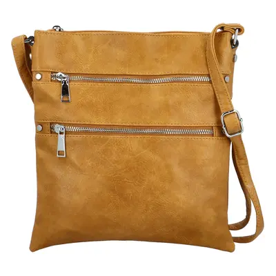 Stylová dámská koženková crossbody kabelka Melisandra, žlutá