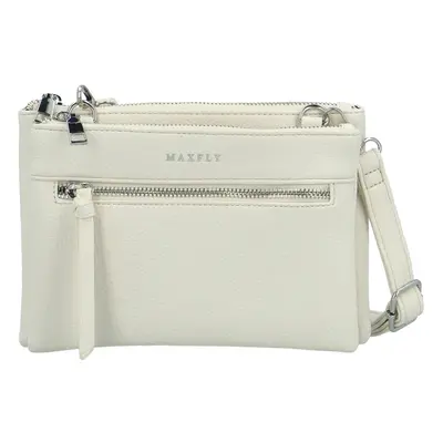 Trendy dámská koženková crossbody kabelka MaxFly Silverio, krémová