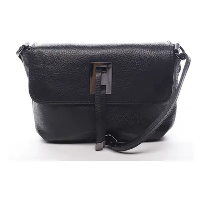 Módní malá dámská kožená crossbody Victorien černá