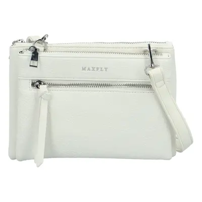 Trendy dámská koženková crossbody kabelka MaxFly Silverio, bílá