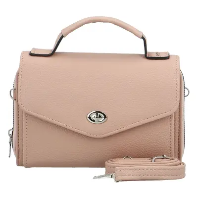 Stylová dámská koženková mini crossbody kabelka Milax, růžová