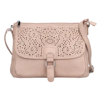 Stylová dámská koženková crossbody kabelka Stacy, růžová