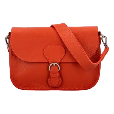 Stylová dámská kožená crossbody kabelka Erwig, červeno-oranžová