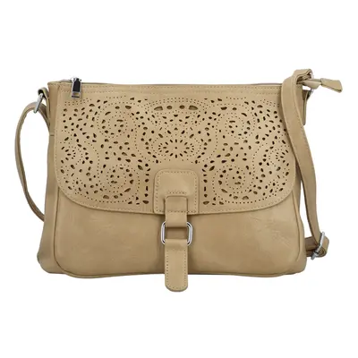 Stylová dámská koženková crossbody kabelka Stacy, khaki