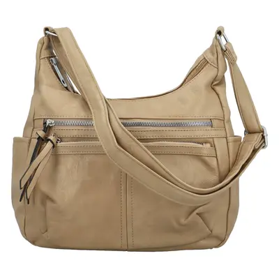 Stylová dámská koženková crossbody kabelka Palmira, khaki