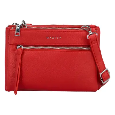 Trendy dámská koženková crossbody kabelka MaxFly Silverio, červená