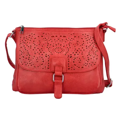 Stylová dámská koženková crossbody kabelka Stacy, červená