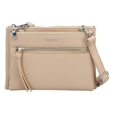 Trendy dámská koženková crossbody kabelka MaxFly Silverio, pudrová