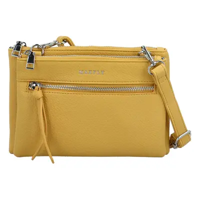 Trendy dámská koženková crossbody kabelka MaxFly Silverio, žlutá