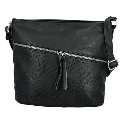 Trendy dámská koženková crossbody kabelka Rebecca, černá