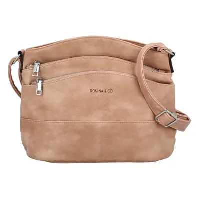 Trendy dámská koženková crossbody kabelka Franka, růžová