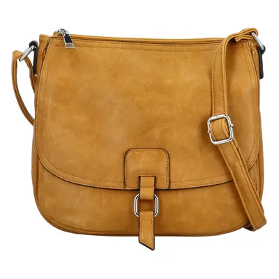 Trendy dámská koženková crossbody kabelka Samira, žlutá