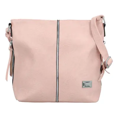 Módní dámská koženková crossbody kabelka Salah, růžová