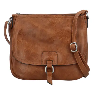 Trendy dámská koženková crossbody kabelka Samira, hnědá