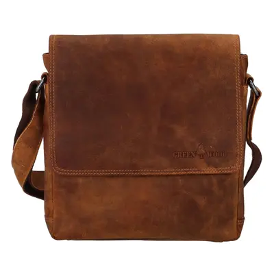 Pánská kožená crossbody Olivier Green Wood, koňaková