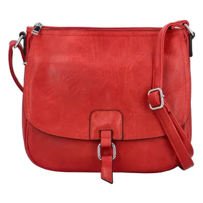 Trendy dámská koženková crossbody kabelka Samira, červená