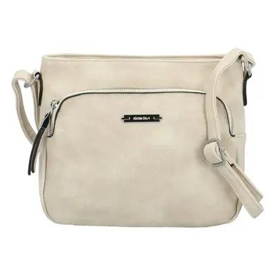 Trendová dámská koženková crossbody Edina, krémová