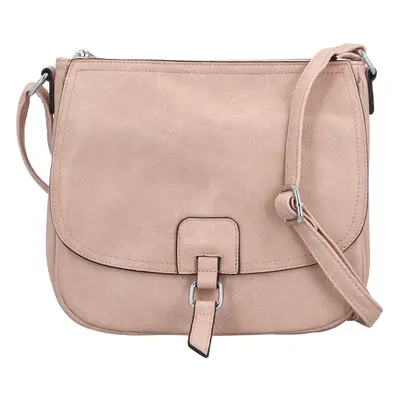 Trendy dámská koženková crossbody kabelka Samira, růžová