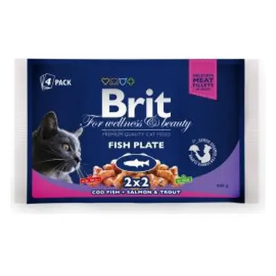 Brit Premium Cat kapsa Fish Plate 400g (4x100g)