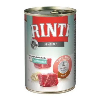 Rinti Dog konzerva Sensible hovězí+rýže 400g + Množstevní sleva