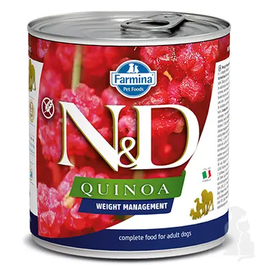 N&D DOG QUINOA Weight Management Lamb & Brocolli 285g + Množstevní sleva 1+1