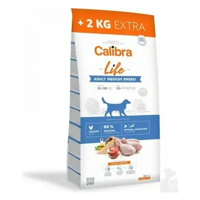 Calibra Dog Life Adult Medium Breed Chicken 12+2kg +2 kg zdarma