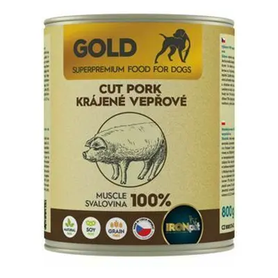 IRONpet Gold Dog Pork cut muscle konzerva 800g + Množstevní sleva