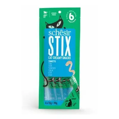 Schesir Cat pochoutka Stix Liquid Snack tuňák 6x15g + Množstevní sleva