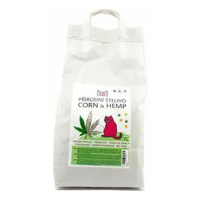 Podestýlka Rebel Cat přírodní,hrudkující Corn&Hemp 7l