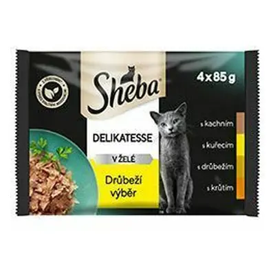 Sheba kapsa Drůbeží výběr v želé 4x85g