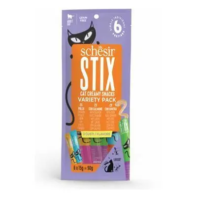 Schesir Cat pochoutka Stix Liquid Snack Variety 6x15g + Množstevní sleva