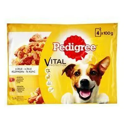 Pedigree kapsa Adult hovězí/drůbeží v želé 4x100g + Množstevní sleva